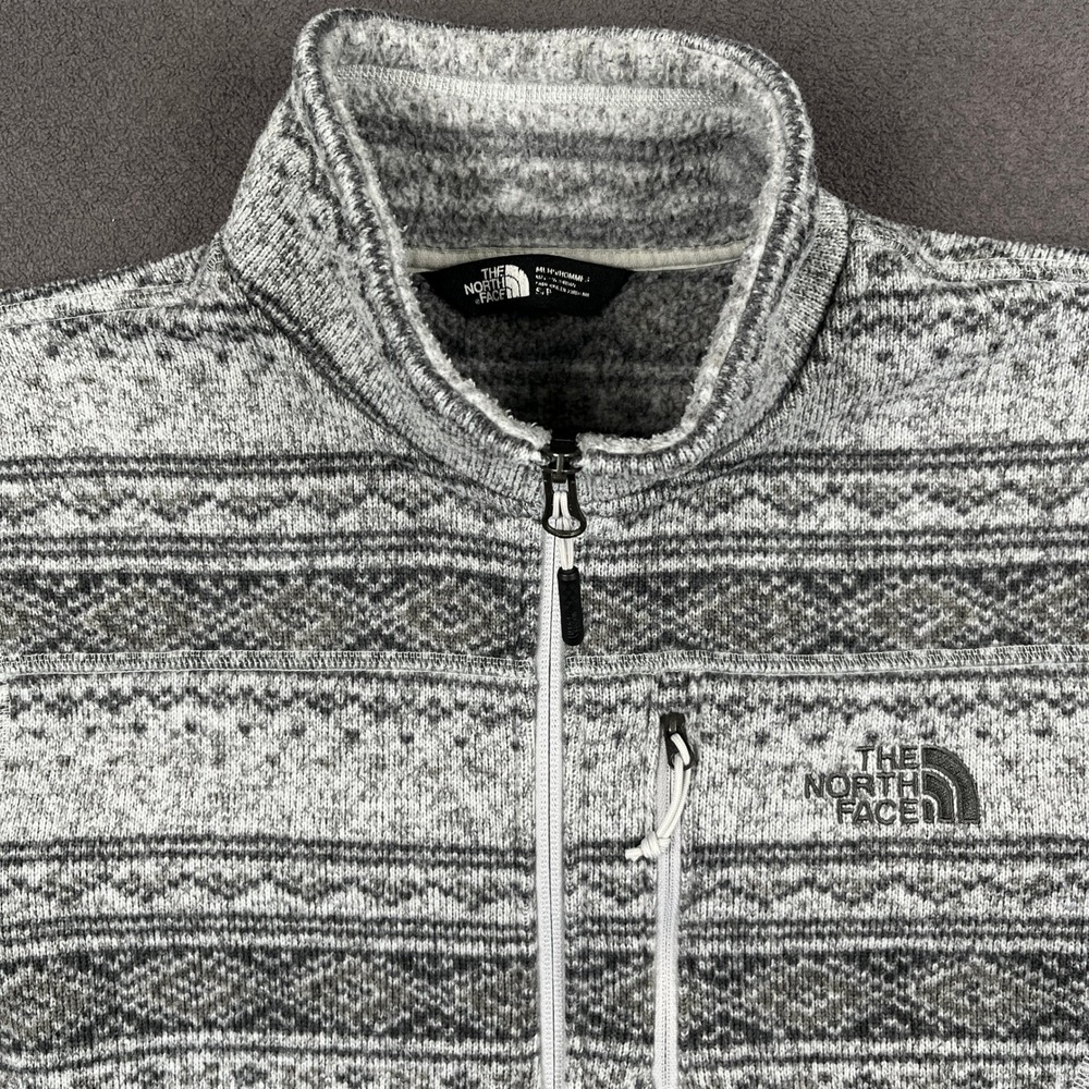 The North Face Gordon Lyons 1/4-zip Fleece Pullover Mens Small Gray Fair Isle